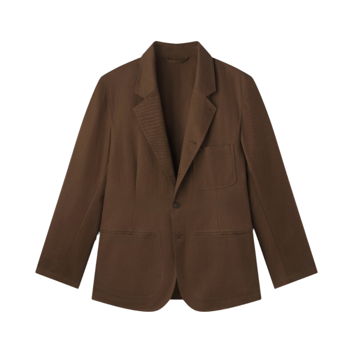 AARON LEVINE COTTON LINEN WORKWEAR SUIT JACKET BROWN