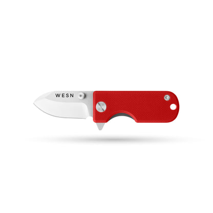 WESN Microblade Keychain Knife Maroon G10 x Titanium