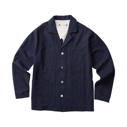 Mr. Lynch's Cunningham Blazer in Summer Seersucker Dark Navy