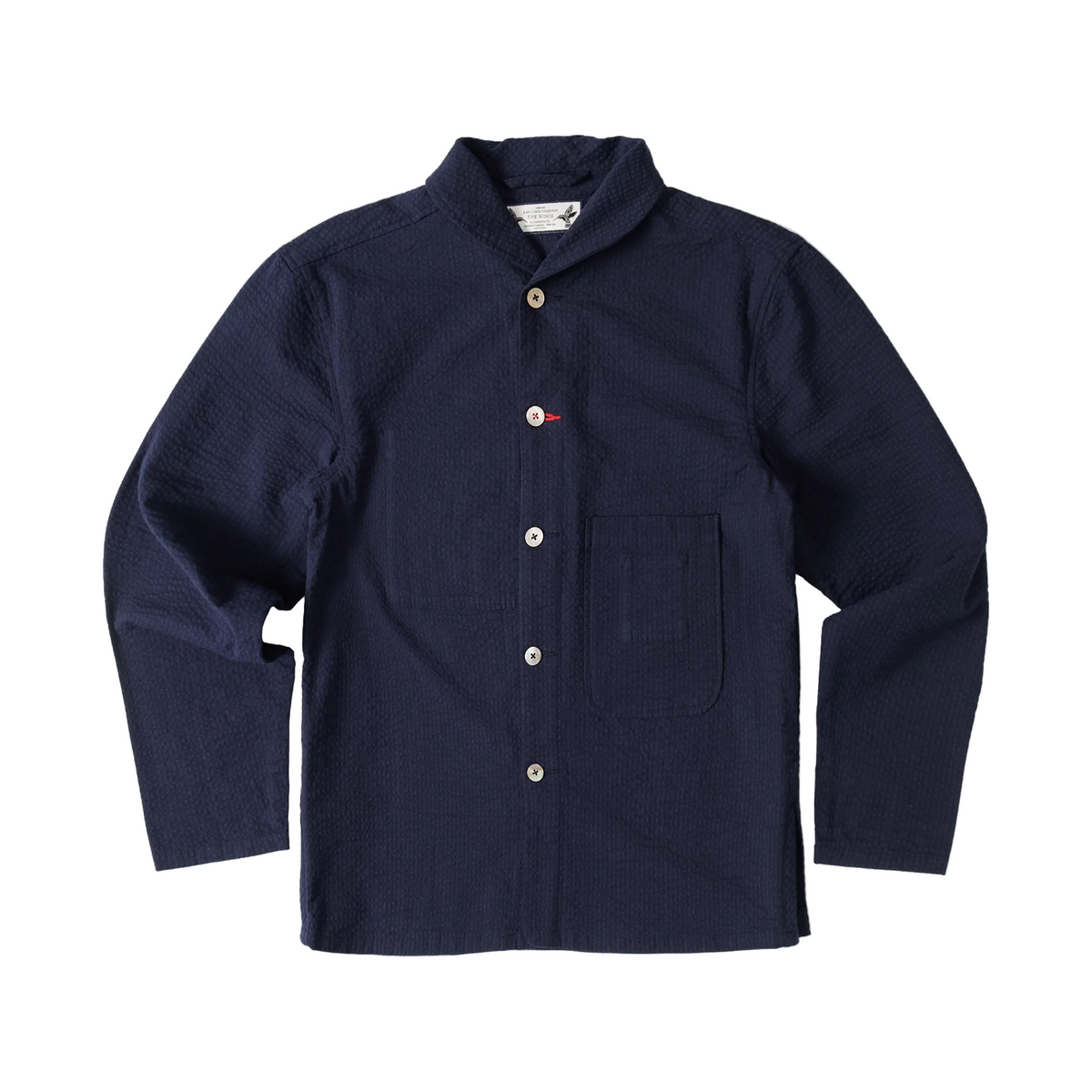 Imperfects Mr. Lynch's Shepherds Shirt in Summer Seersucker Dark Navy
