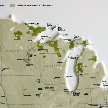 USA National Parks 3D Raised Relief Map