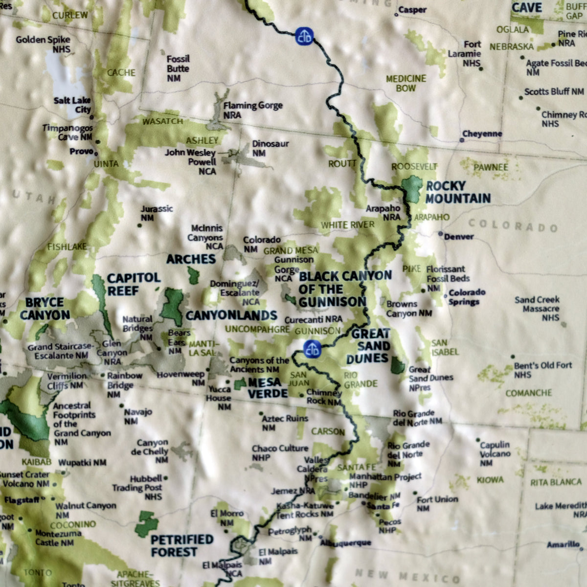 USA National Parks 3D Raised Relief Map