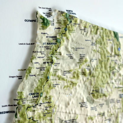 USA National Parks 3D Raised Relief Map