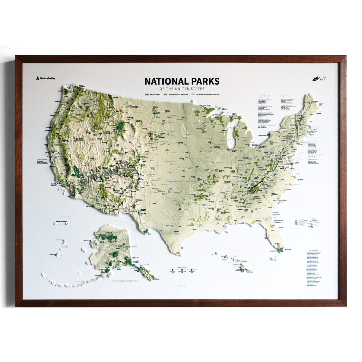 USA National Parks 3D Raised Relief Map
