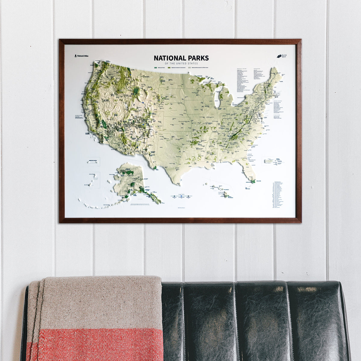 USA National Parks 3D Raised Relief Map