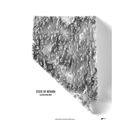Nevada Elevation Map No Frame