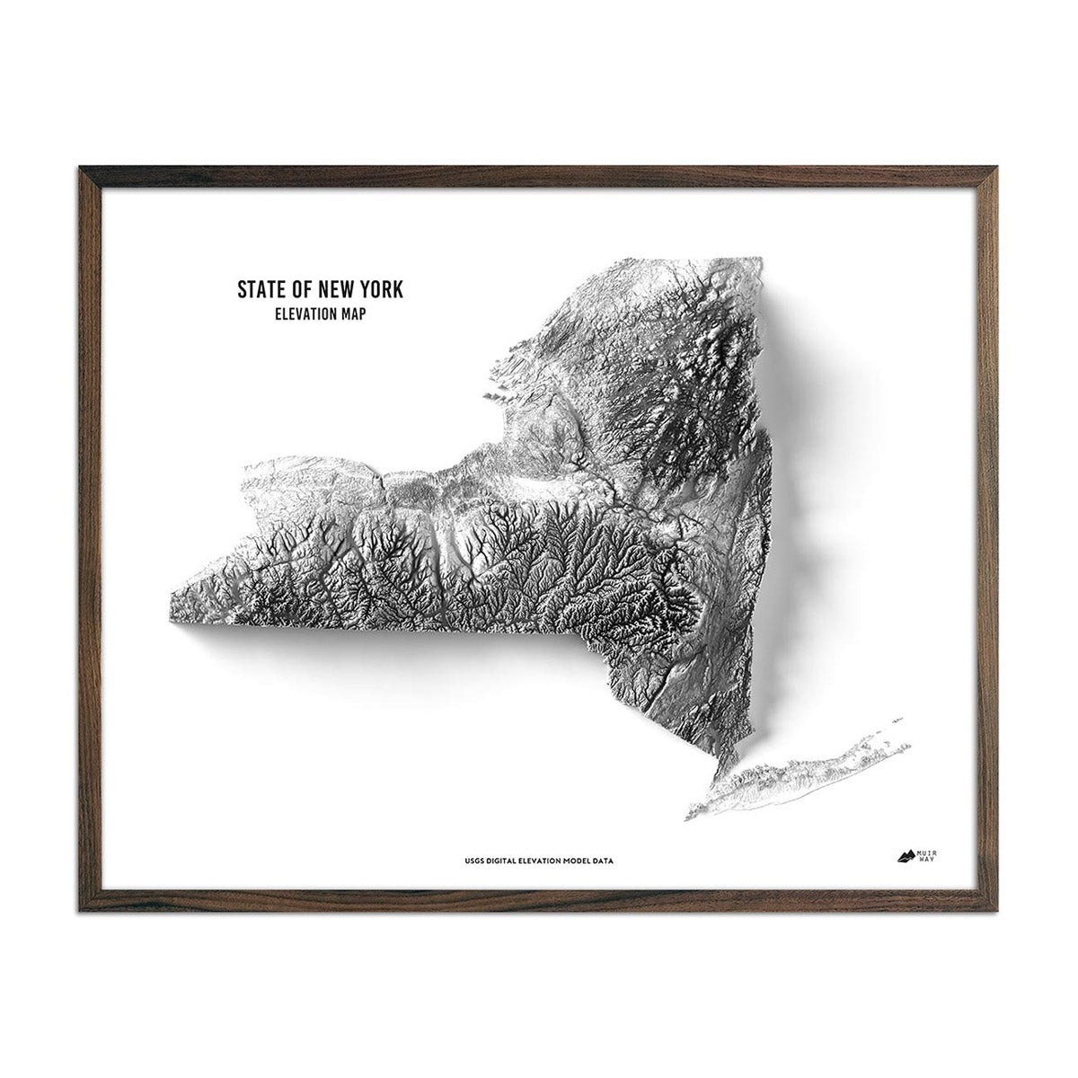 New York Elevation Map Walnut