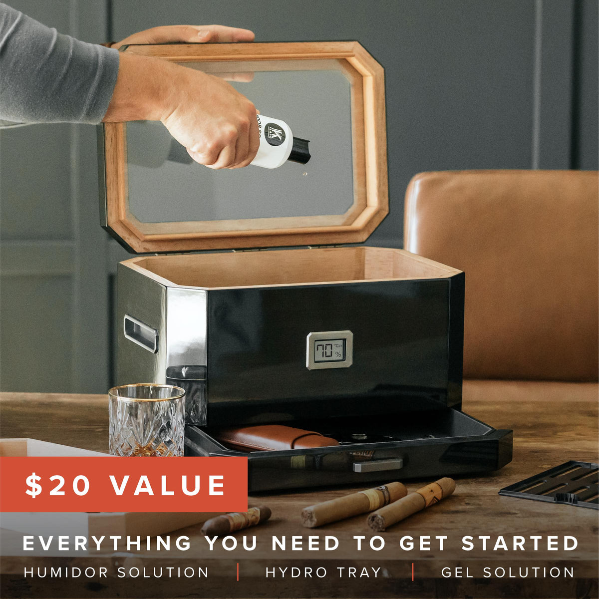 Klaro Octodor Glass Top Humidor