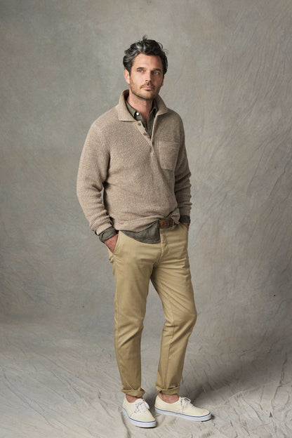 Rivay Porto Linen Cotton Sweater in Driftwood