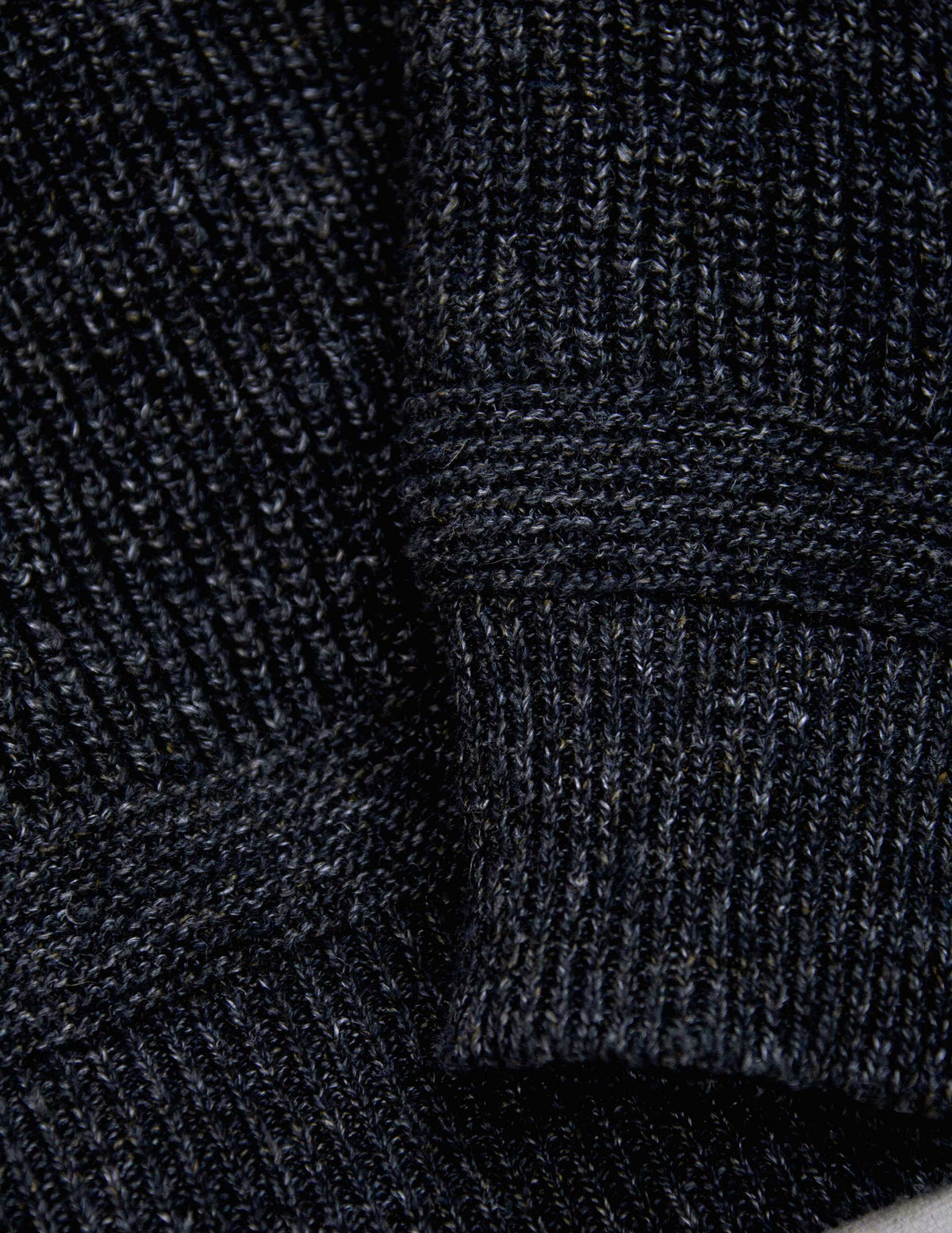 Rivay Porto Linen Cotton Sweater in Black Marl