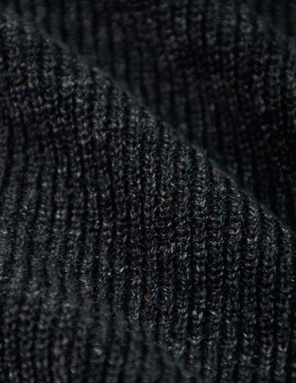 Rivay Porto Linen Cotton Sweater in Black Marl