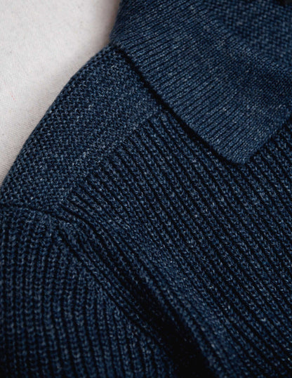 Rivay Porto Linen Cotton Sweater in Indigo