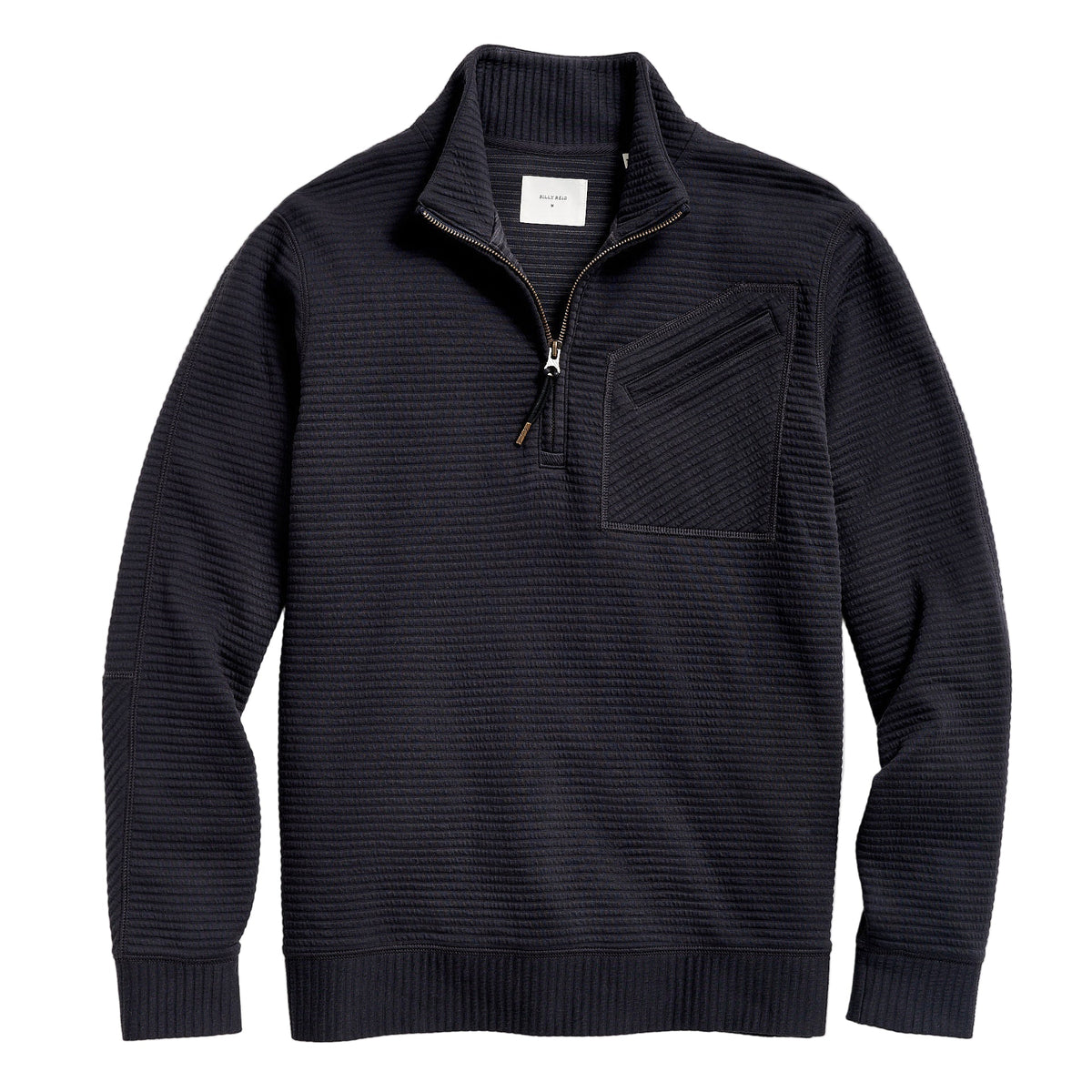 Billy Reid Quilted Half Zip Dark Navy