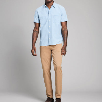 Billy Reid Short Sleeve Chambray Donelson Shirt