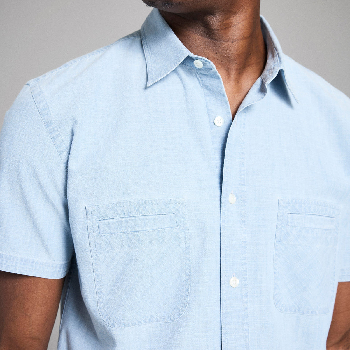 Billy Reid Short Sleeve Chambray Donelson Shirt