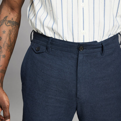 Billy Reid Chambray Flat Front Pant