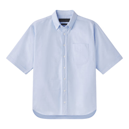 AARON LEVINE SHORT SLEEVE OXFORD SHIRT BLUE