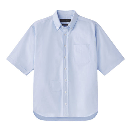 AARON LEVINE SHORT SLEEVE OXFORD SHIRT BLUE