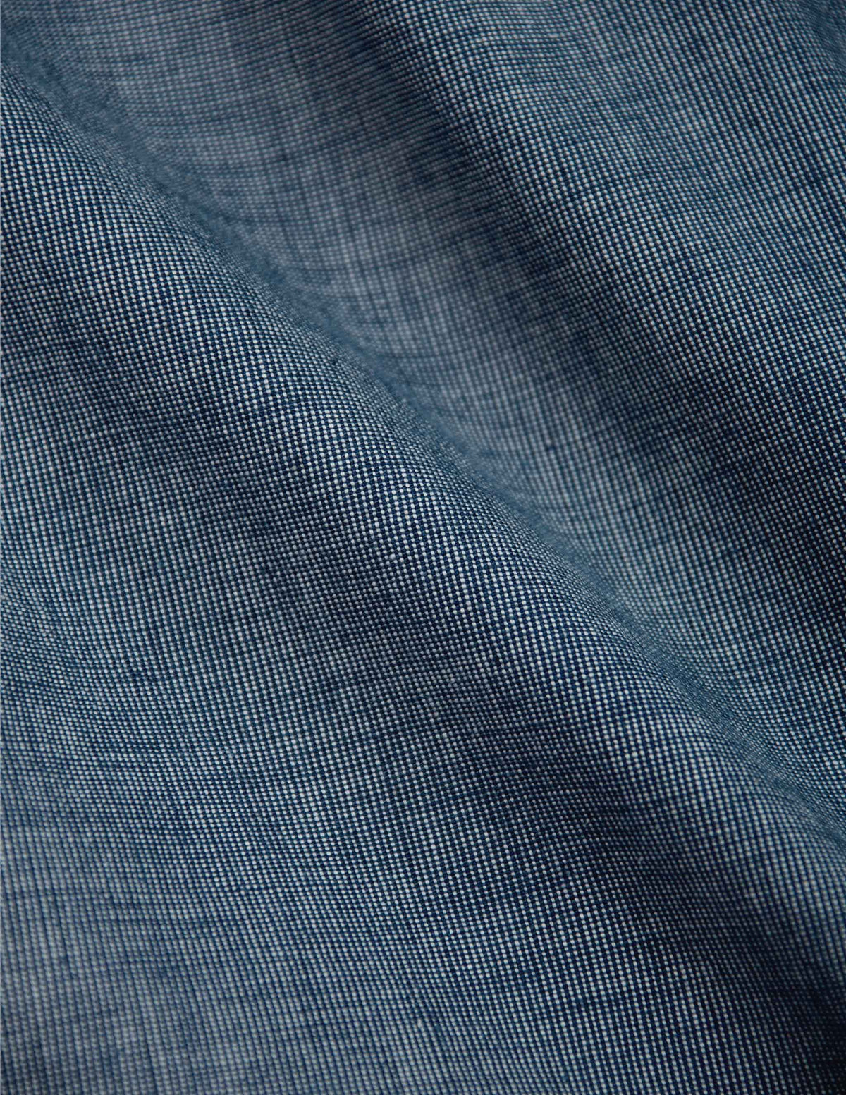 Rivay Hawker Indigo End-on-End Camp Shirt in Medium Wash