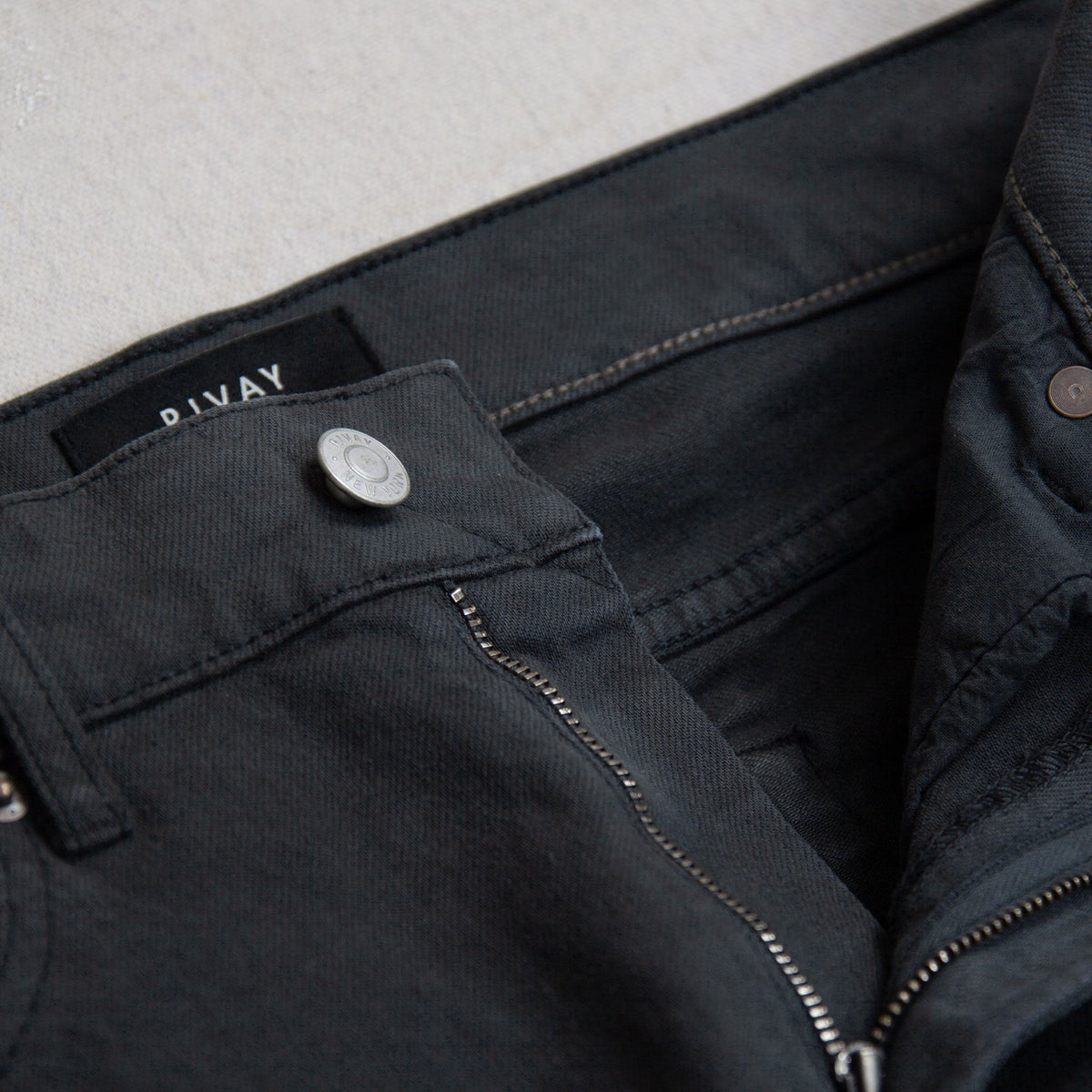 Rivay Wade Garment Dyed Washed Black Five Pocket Pant