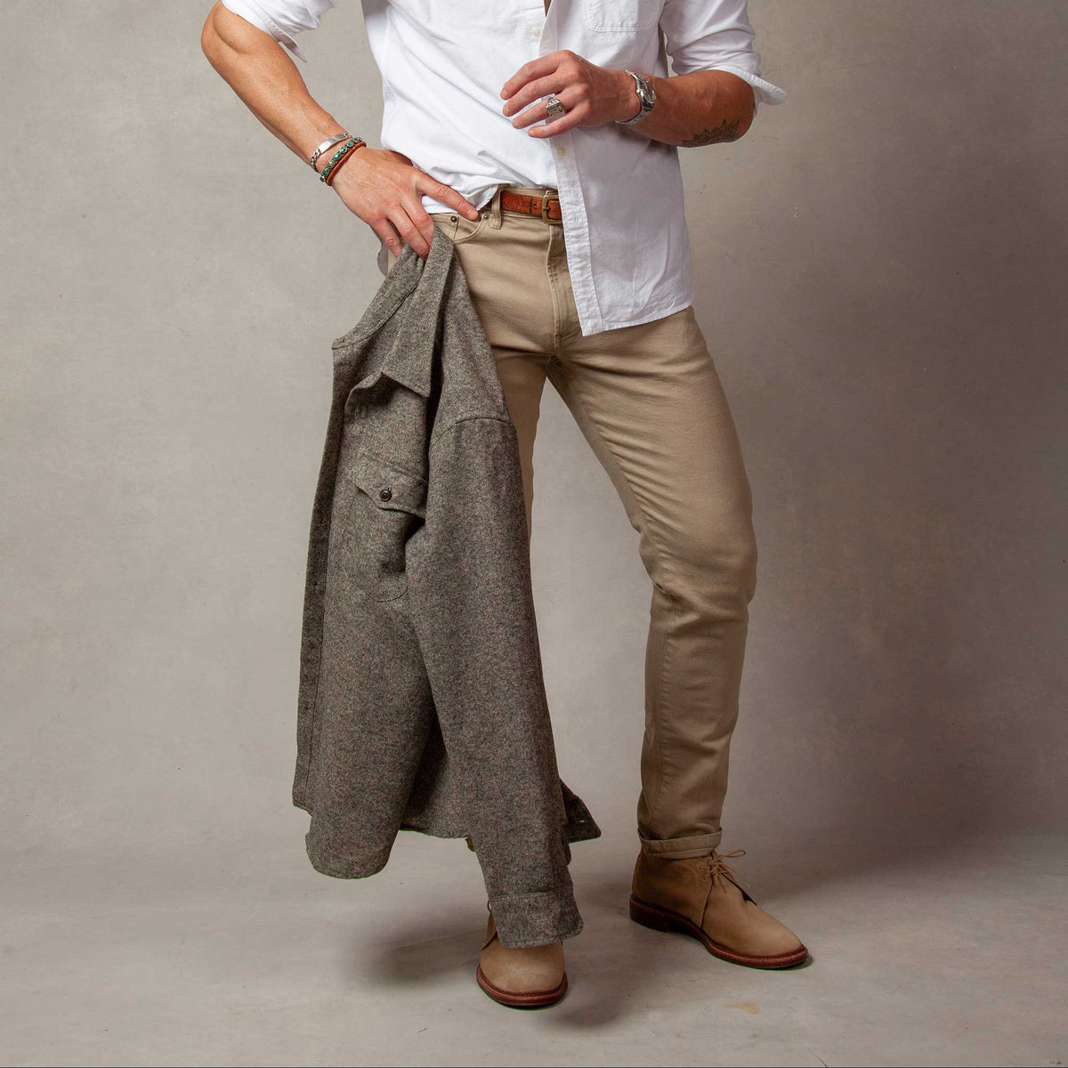 Rivay Wade Garment Dyed Sand Five Pocket Pant