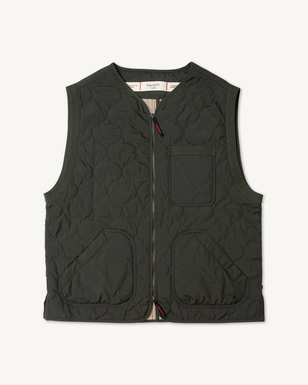 Shokunin Vest in Quilted Nylon Greenroom
