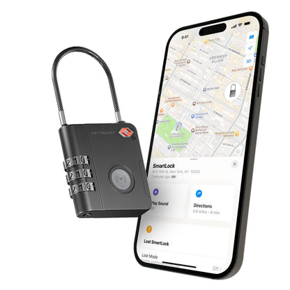 KeySmart SmartLock Luggage Tracking Device Black