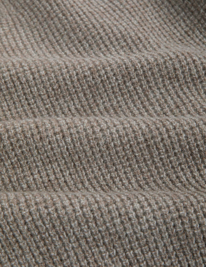 Rivay Sonny Waffle Sweater in Khaki Marl