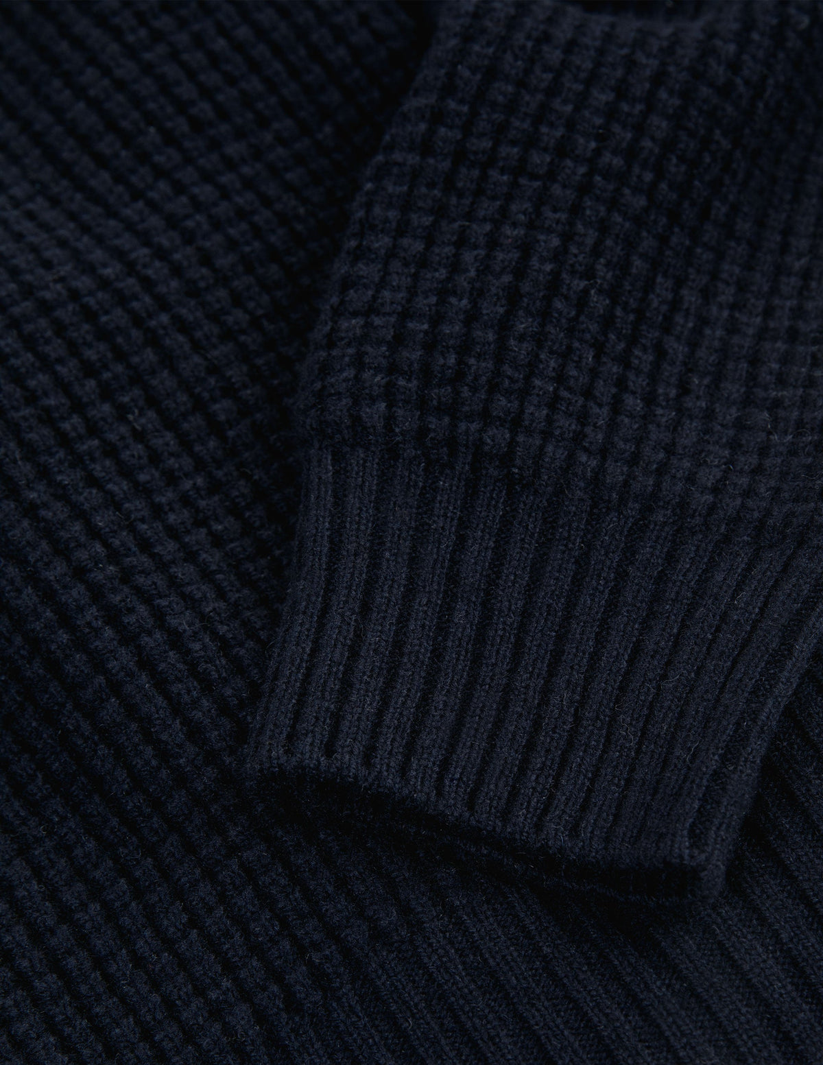 Rivay Sonny Waffle Sweater in Navy