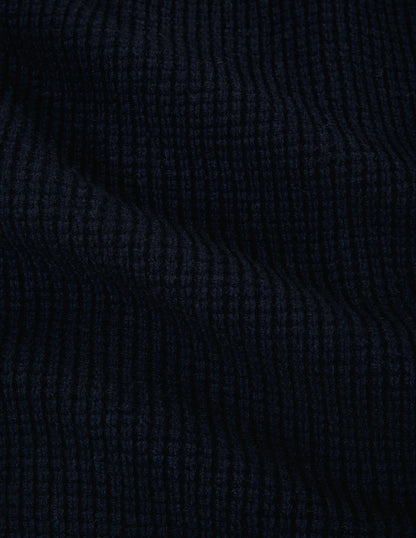 Rivay Sonny Waffle Sweater in Navy
