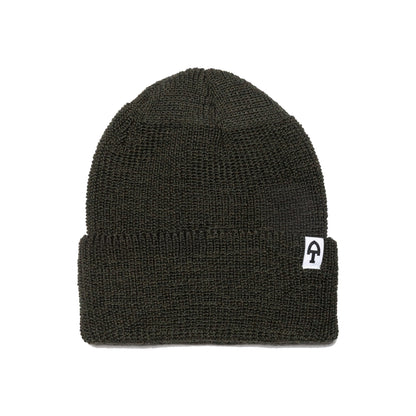 American Trench Merino Cardigan Stitch Beanie dark olive