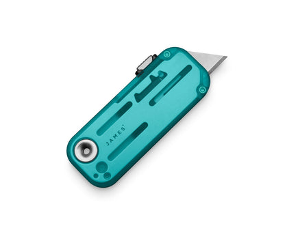 James Brand The Palmer Utility Knife Clear Turquoise + Stainless