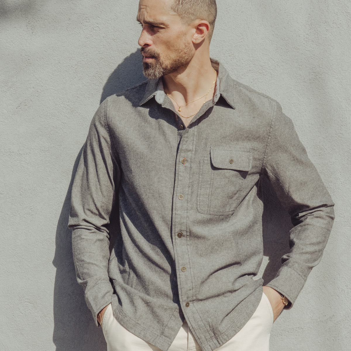 Imperfects Tradesman Button-Down in Chambray