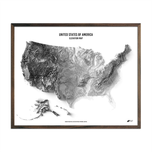 USA Elevation Map Walnut