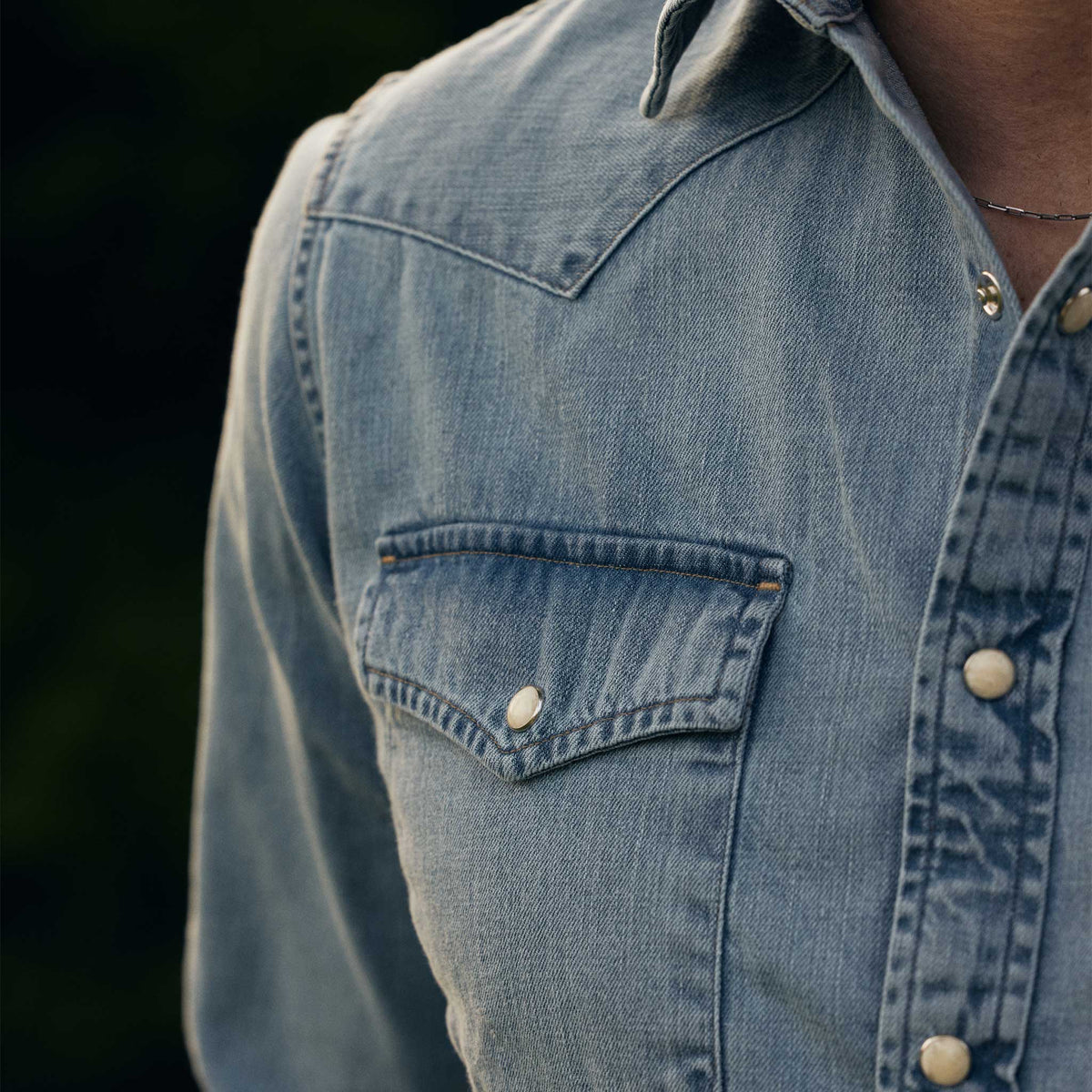 Rivay Wayne Denim Western Shirt in Light Wash