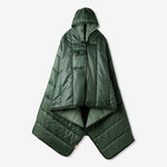 Wren Puffy Blanket Poncho - Hunter Green