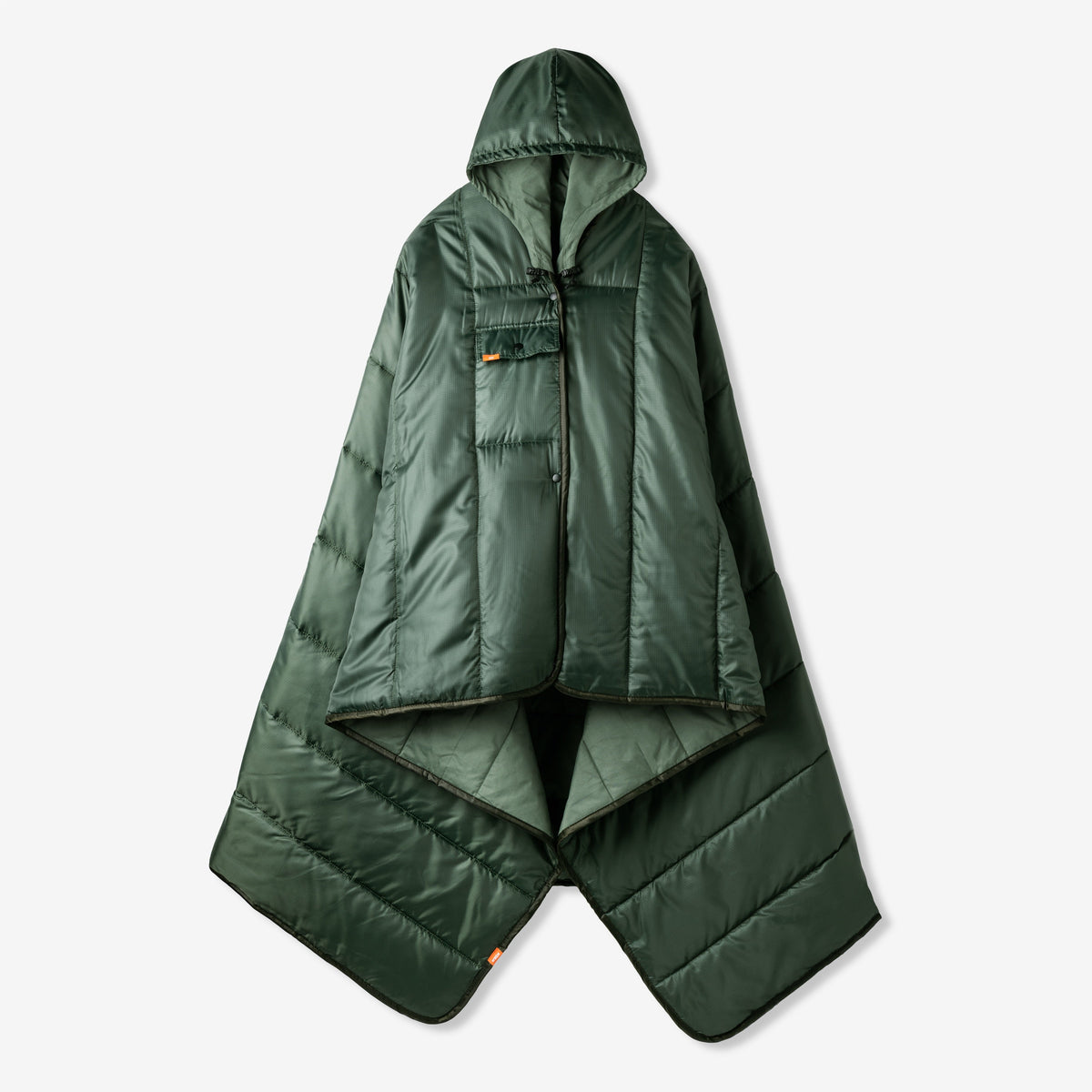 Wren Puffy Blanket Poncho Hunter Green