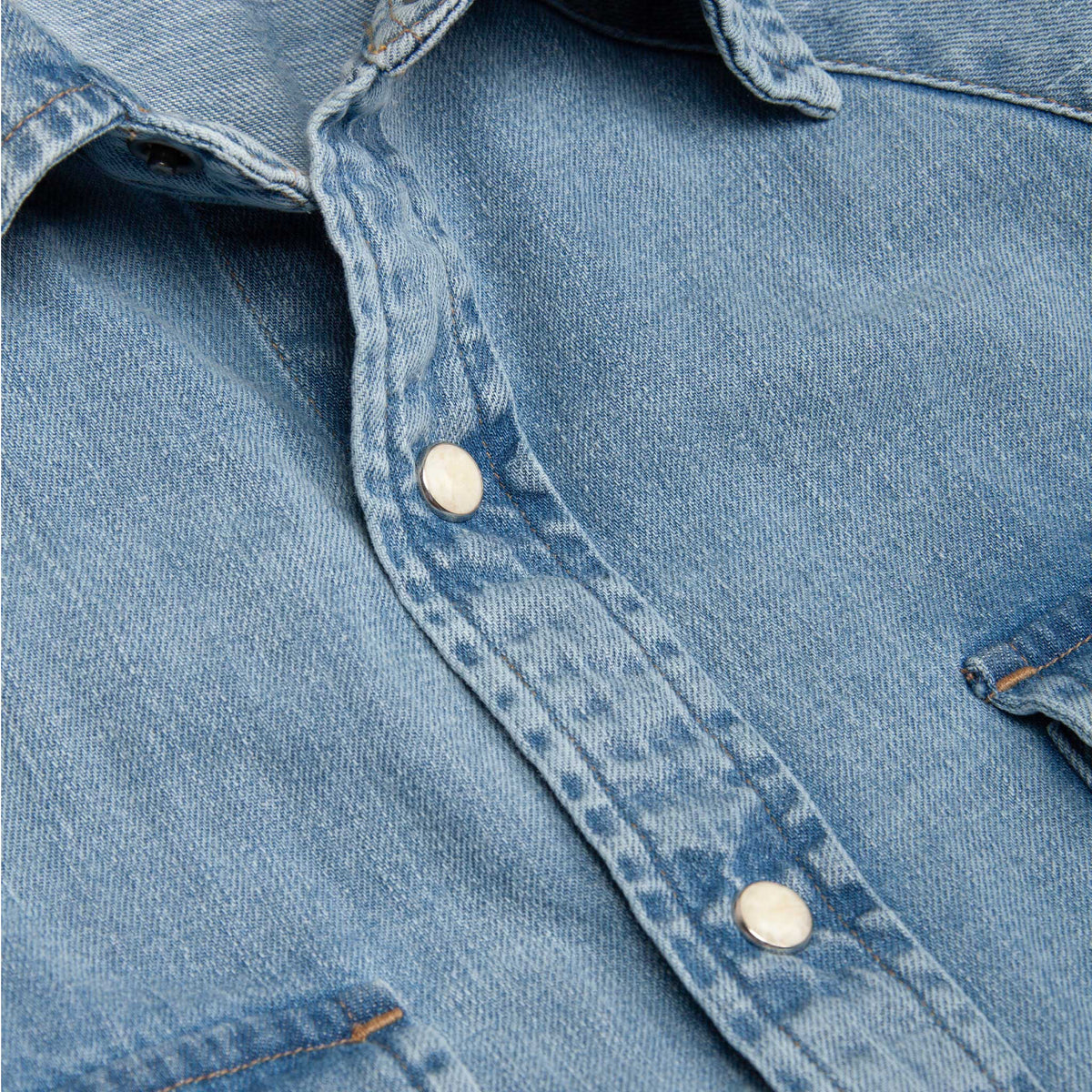 Rivay Wayne Denim Western Shirt in Light Wash