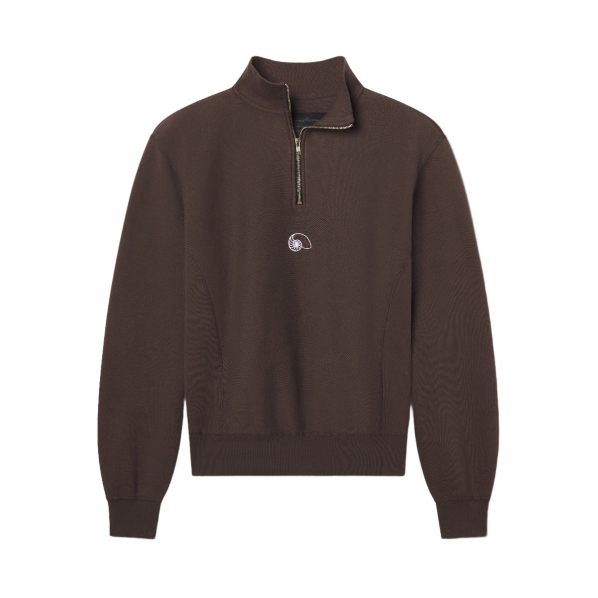AARON LEVINE HALF ZIP SWEATSHIRT BROWN