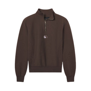 AARON LEVINE HALF ZIP SWEATSHIRT BROWN