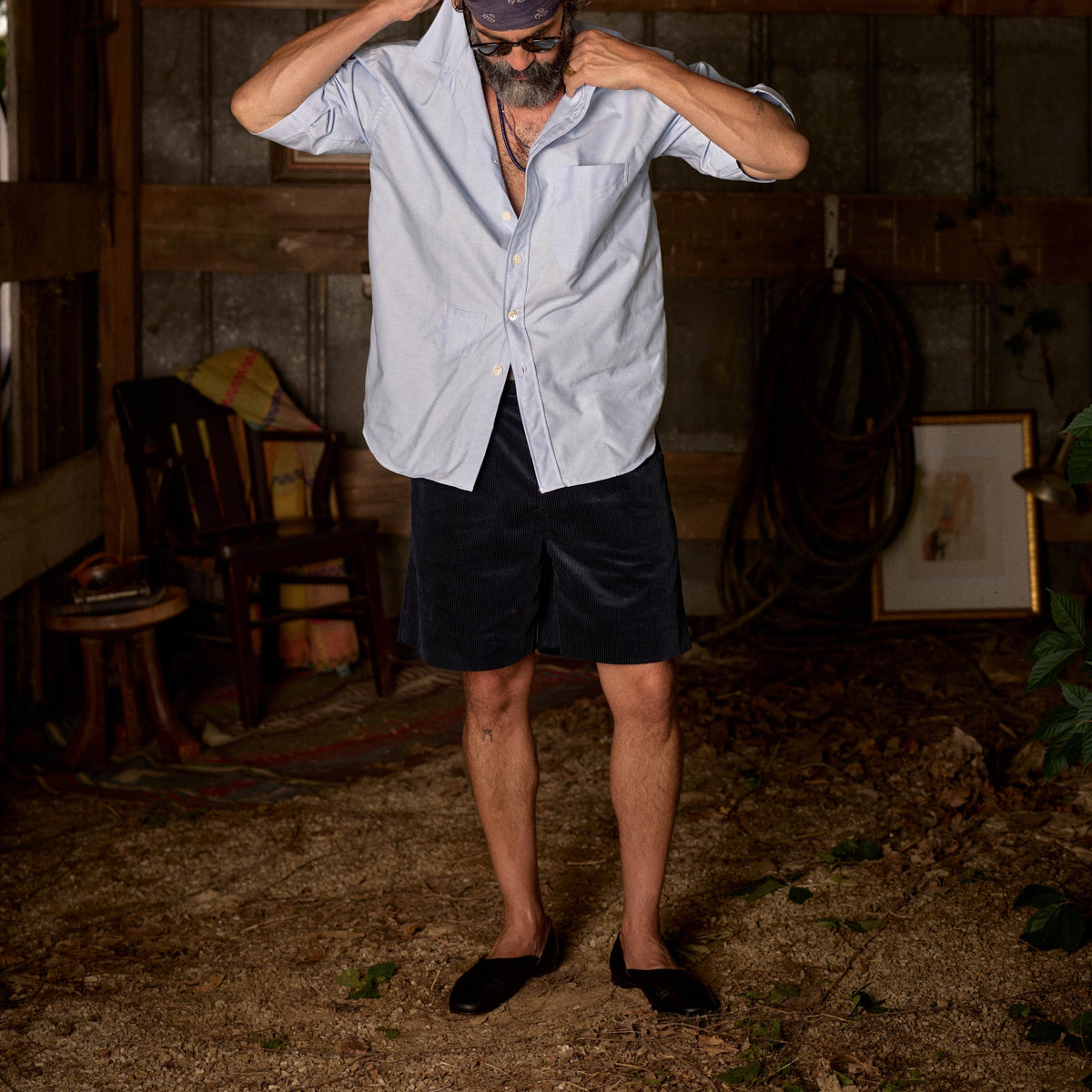 AARON LEVINE SINGLE PLEAT CORDUROY SHORT