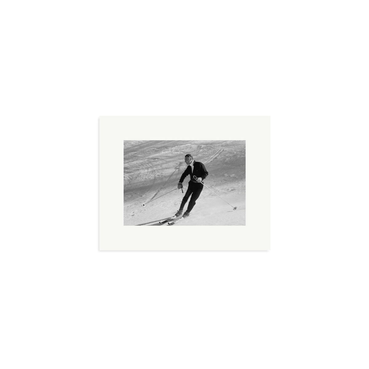 Gianni Agnelli Skiing Framed Print Print Only Small