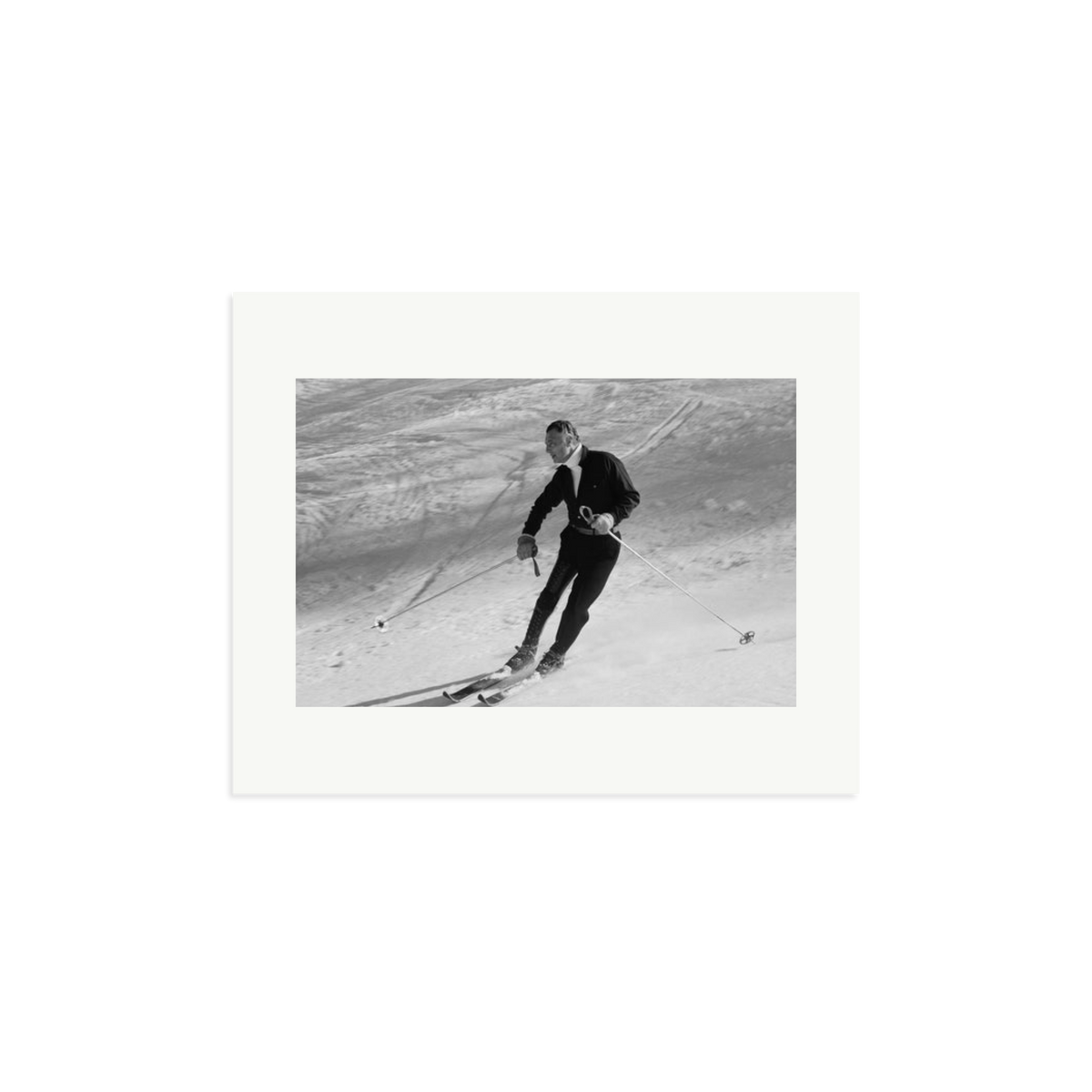 Gianni Agnelli Skiing Framed Print Print Only Medium