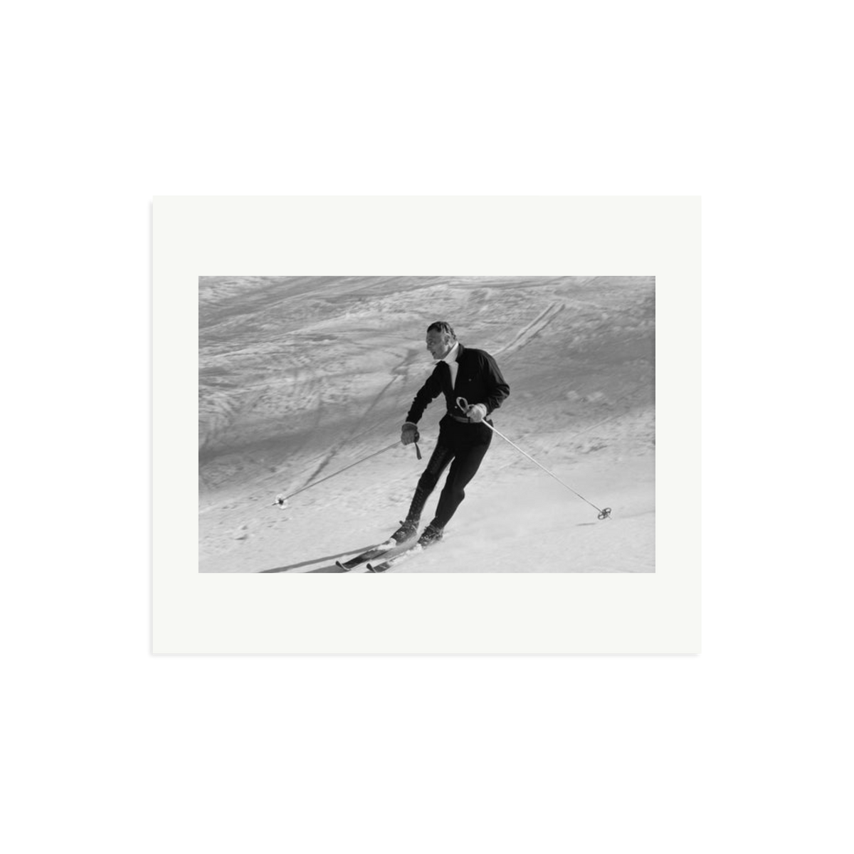 Gianni Agnelli Skiing Framed Print Print Only Large