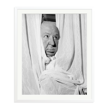Alfred Hitchcock at the Claridges Hotel Framed Print White XXL