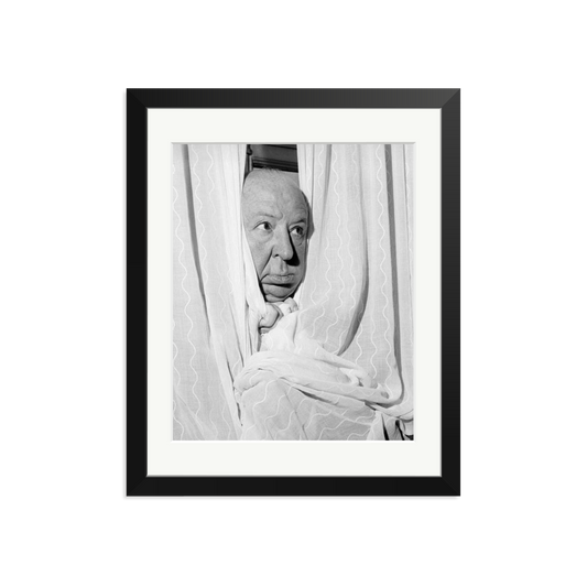 Alfred Hitchcock at the Claridges Hotel Framed Print Black Medium