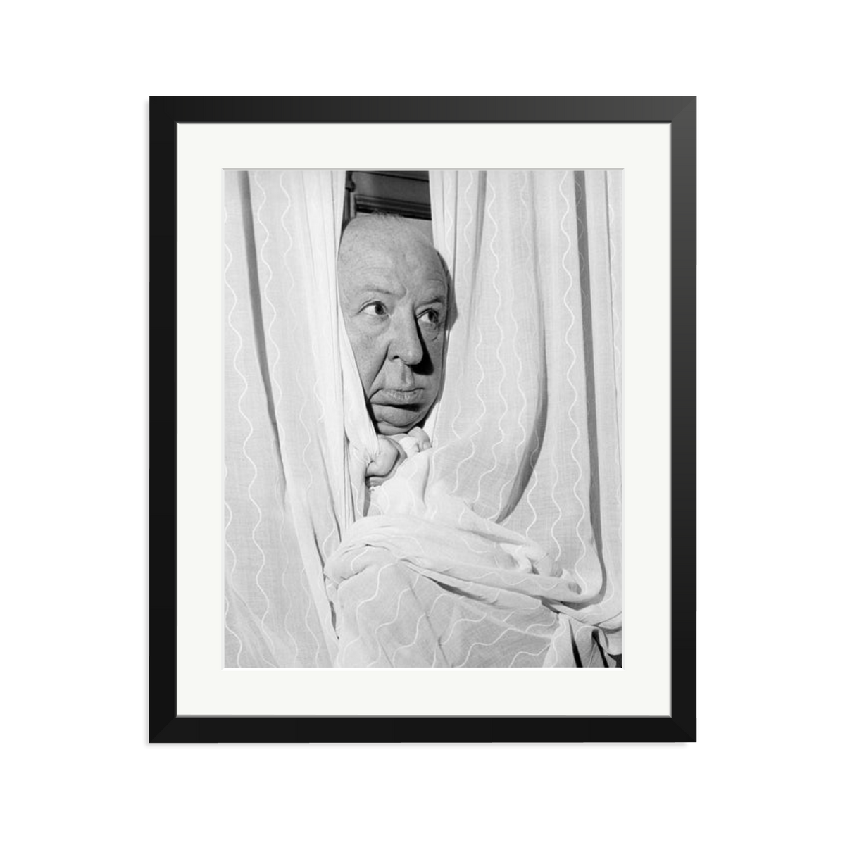 Alfred Hitchcock at the Claridges Hotel Framed Print Black Large