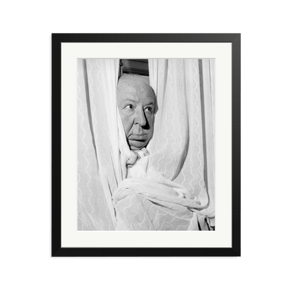 Alfred Hitchcock at the Claridges Hotel Framed Print Black Large