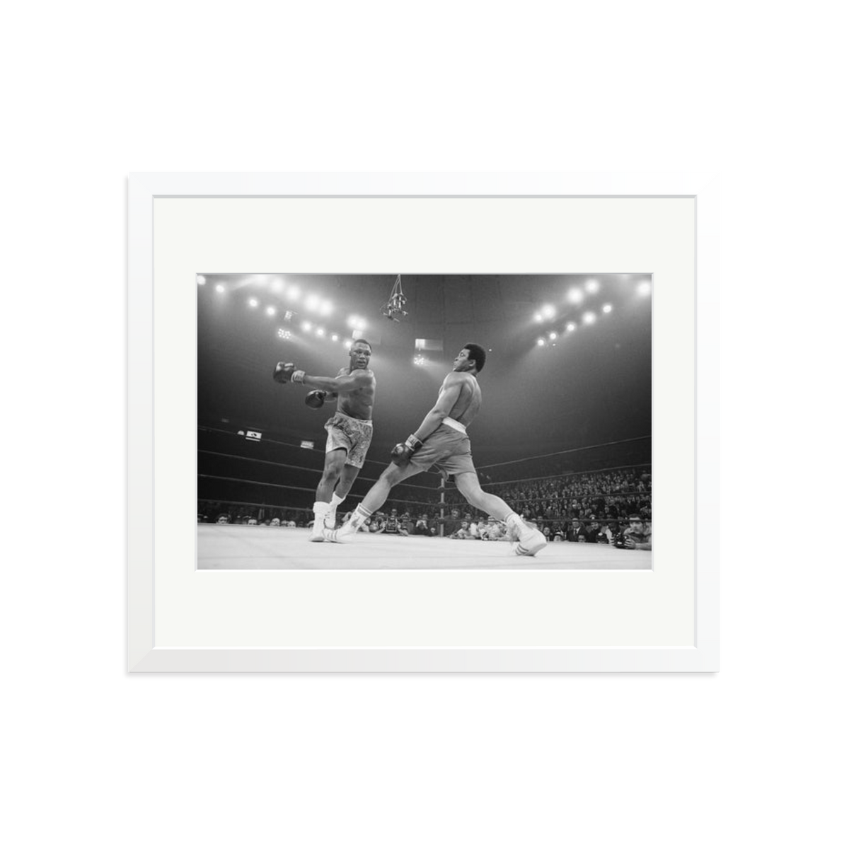 Ali Dodging a Punch From Frazier White Large