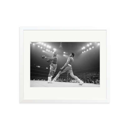 Ali Dodging a Punch From Frazier White Large
